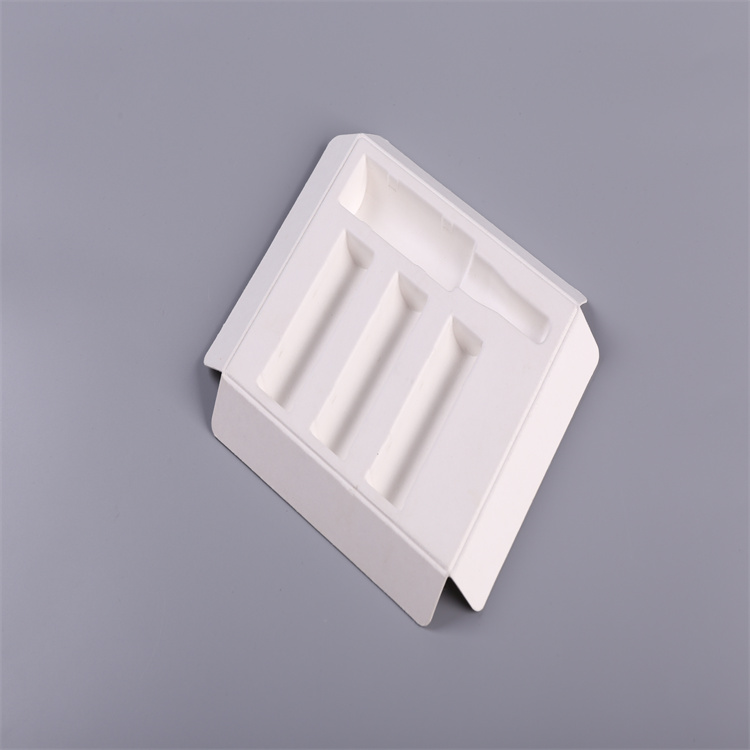 化妆品纸托包装湿压工艺厚度08mm可降解甘蔗渣材质定制电子产品纸内衬