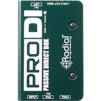 Radial,ProDI,单通道非平衡输入无源DI直插盒,隔离变压器,嗡嗡声,