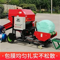 圆草捆裹包机 饲草发酵用真空包装机 青贮草料打捆缠膜机