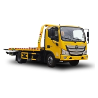 欧马可蓝牌清障车报价 一体板一拖二型救援拖车 道路清障车