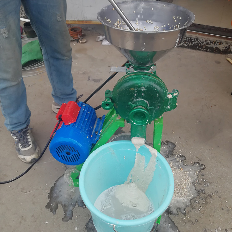 电动高粱煎饼打糊机富强牌三相电粮食加工磨糊机