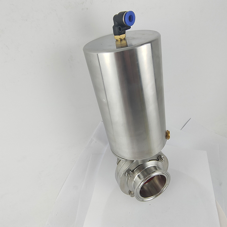 不锈钢卫生级气动蝶阀304立式快装蝶阀