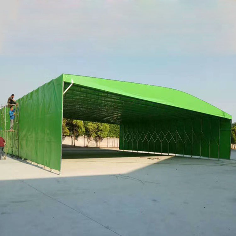 佛山外观牢固活动停车雨篷移动推拉式雨棚智晟