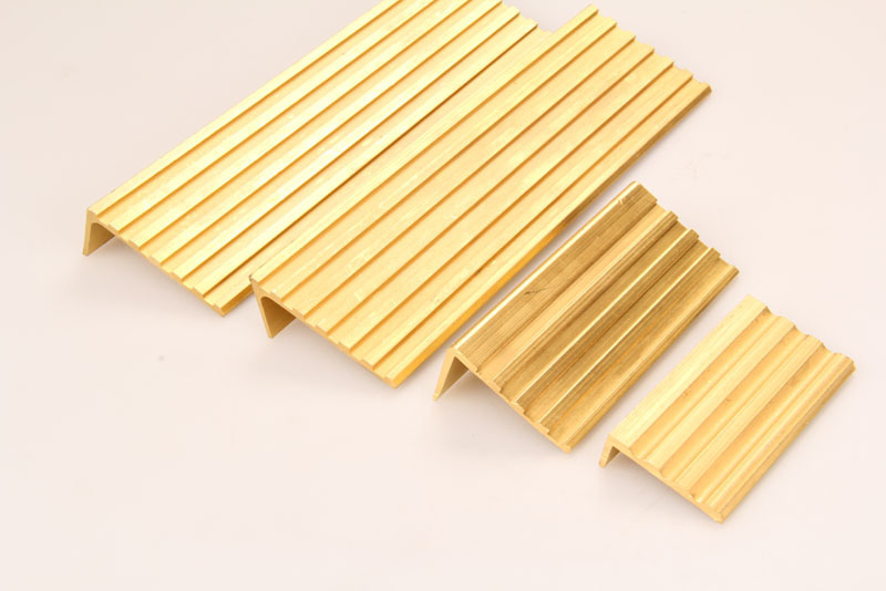 木地板楼梯踏步铜防滑条 l型防滑铜收边条铜材挤压型材