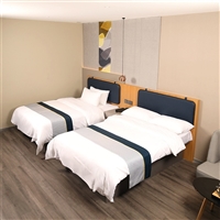 青岛宾馆家具厂家 板式宾馆床定制 简约现代复合多层板家具