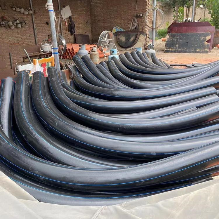 润星 风电pe大弧度弯头 电力穿线pe管月牙弯 长治橘红色电力管弯头