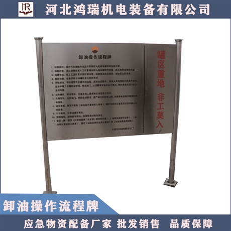 鴻瑞 雙面卸油操作規(guī)程牌