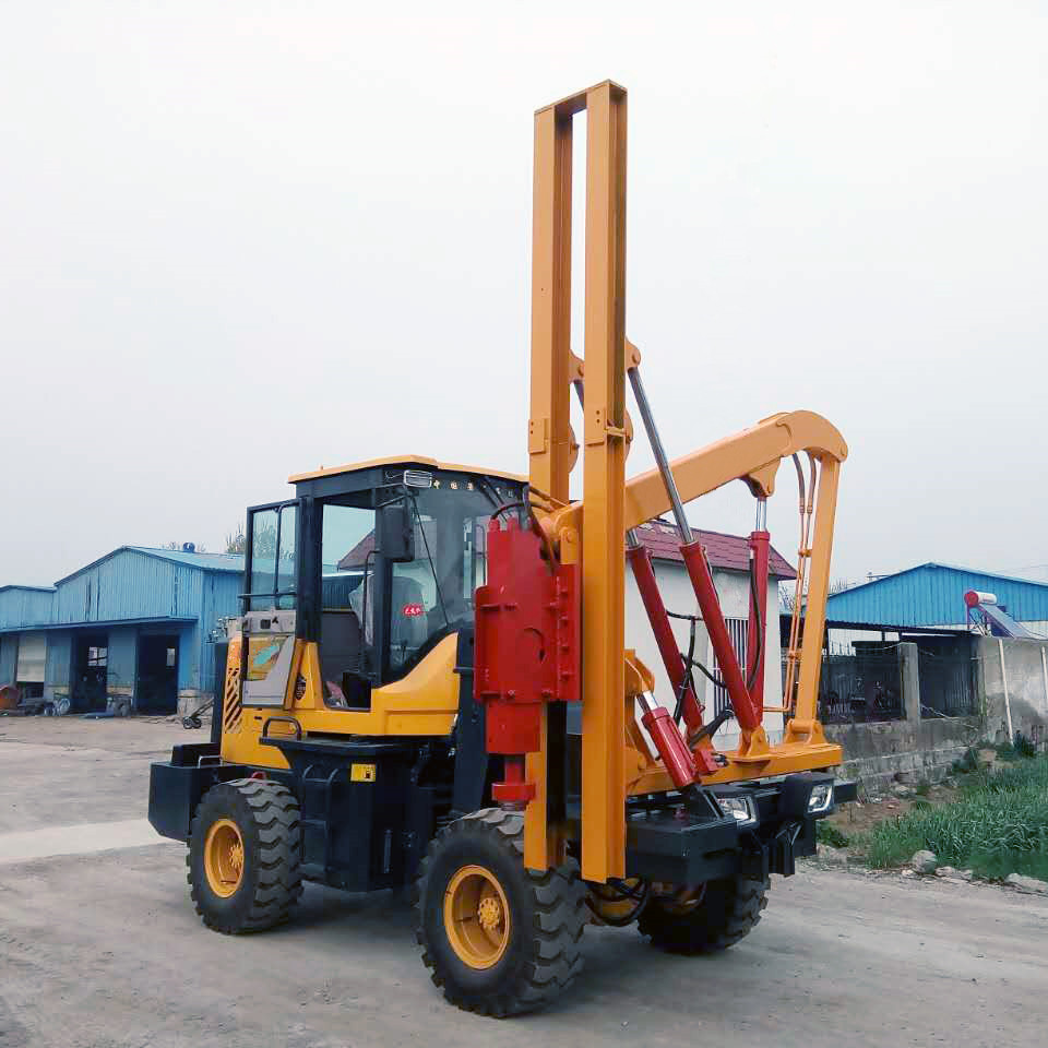 油电两用引孔钻机多路段装载机护栏打桩机15长螺旋钻孔灌注桩机