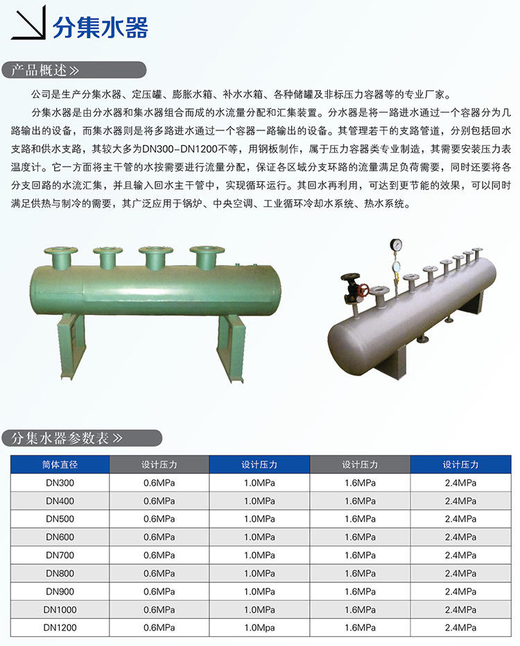 防城港鍋爐蒸汽分氣缸分氣包大尺寸碳鋼集水器分集水器