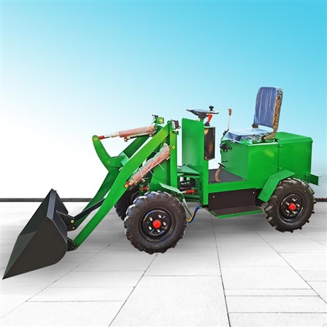 四驱电动装载机小型座驾式四轮电动铲车农用搬运装卸一体推土机