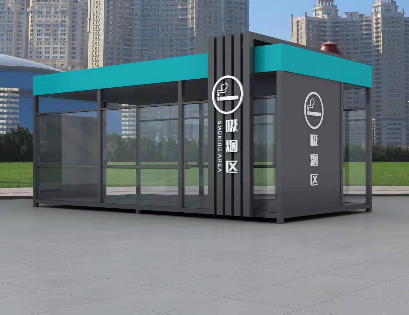 大连吸烟亭设计户外吸烟亭定制活动房金同创岗亭