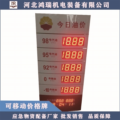 河北鸿瑞可移动价格牌尺寸：1200*1020*600  石油化工加油站专用