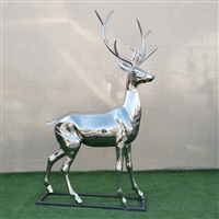 不锈钢雕塑鹿 不锈钢镜面鹿雕塑