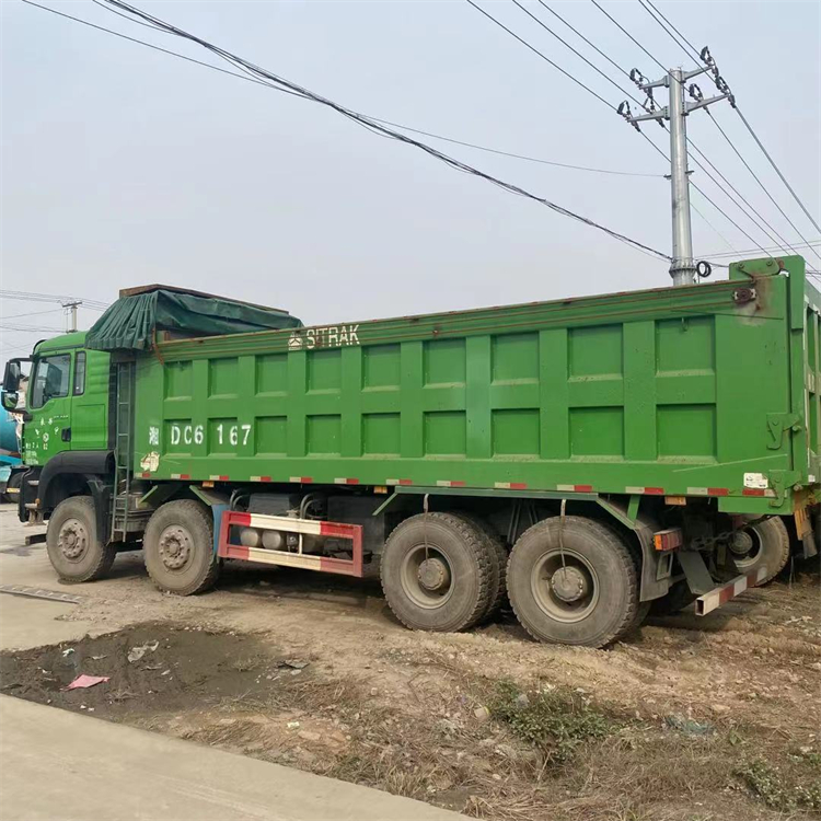 二手後八輪工程自卸車歐曼後翻自卸車解放德龍自卸翻鬥貨車