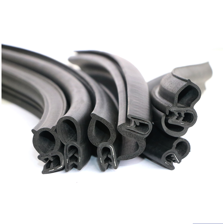 u型带边密封条风电设备骨架条内嵌钢片带翅橡胶条