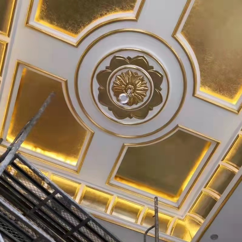 平顶山贴金箔银箔酒店宾馆天花贴金箔厂家顶面贴金箔公司