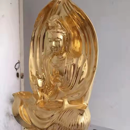 佛像贴金师傅雕塑贴金箔厂家家具贴金价格佛像翻新线条贴银箔