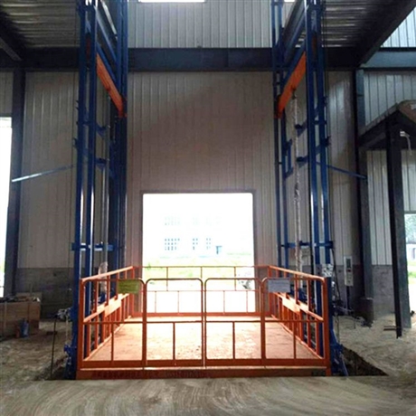 鑫翔顺导轨式升降货梯电动液压升降平台货物提升机大吨位楼层举升机