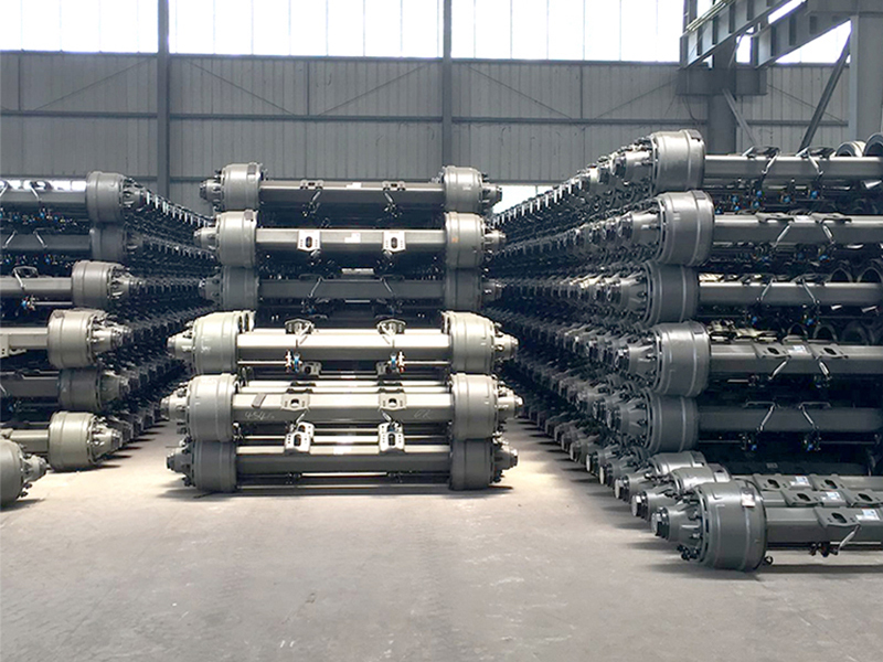 山东济宁美式车桥半挂车后桥挂车车轴挂车桥管总成