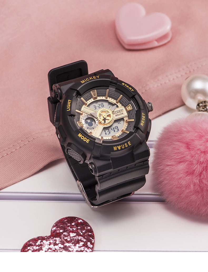 迪士尼手表女款学生2021年新款初高中生夏季机械独角兽女孩电子表