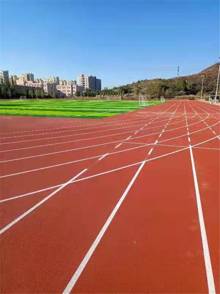 财伟施工体育场塑胶跑道全塑型塑胶跑道厂家