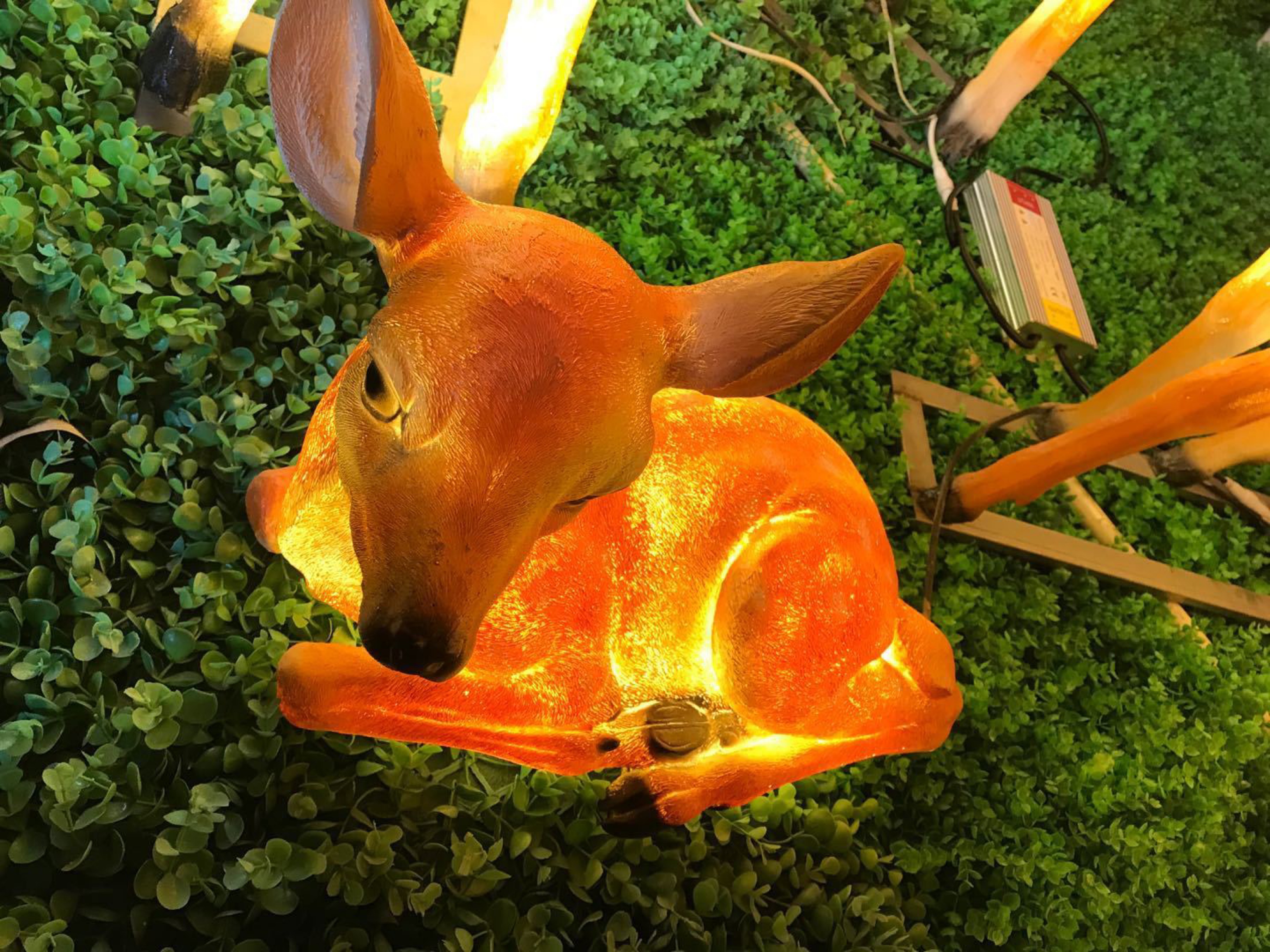 发光小鹿 玻璃钢动物 户外防水 亮化景观灯