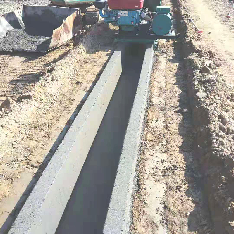 自动v型边沟成型机施工现场混凝土v型u型槽成形设备