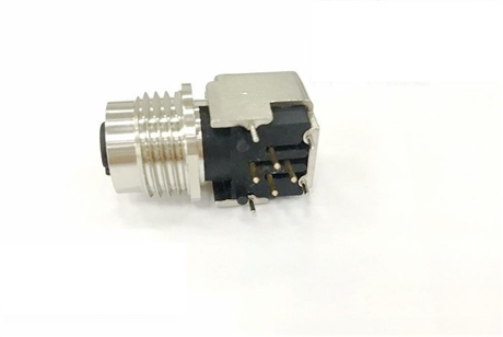 科迎法M12*1孔型弯角插座PCB电路板焊接封装