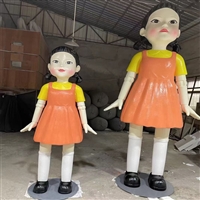 佛山玻璃钢卡通人物雕塑 小女孩摆件 公仔人偶造型厂家