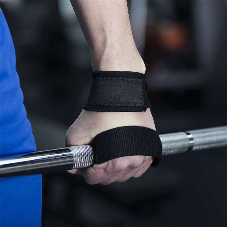 黑色护腕助力带运动健身举重硬拉护腕带单杠哑铃加压黑色护腕绑