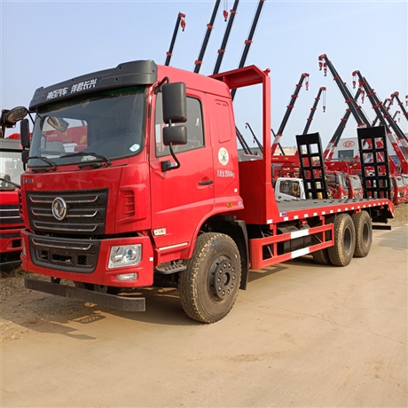 东风华神F5后双桥拖车 拉150挖机 板车7米5 可拉120型钩机