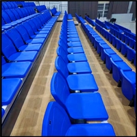 体育馆电动伸缩 中空吹塑看台座椅 观众席手动可折叠 永泰