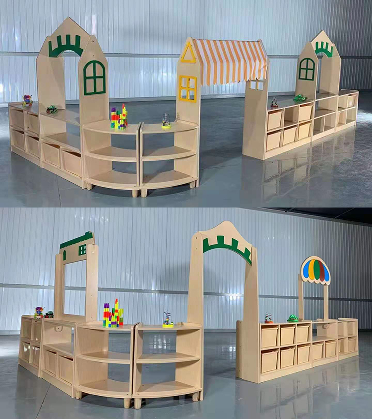 实木组合柜 定制早教中心收纳书架 幼儿园木质玩具架