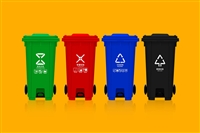 240L户外环保塑料垃圾桶 餐厨垃圾收纳箱 四分类塑胶桶注塑一体
