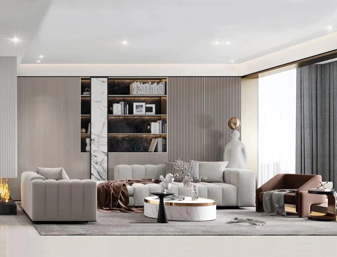 源头工厂定制集成墙面护墙板实木格栅竹木纤维板木作墙板