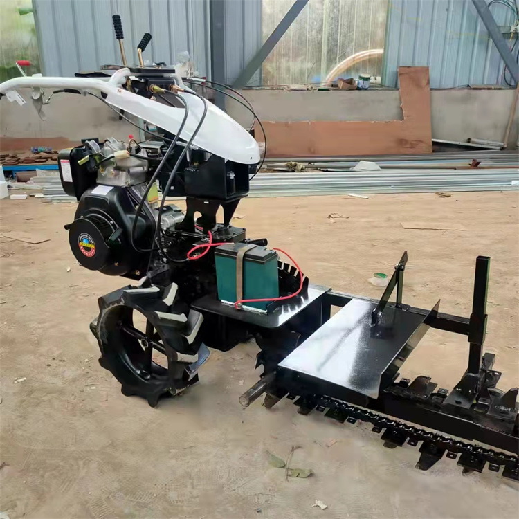 农用小型手扶开沟机多功能链条式挖沟机犁地松土微耕机