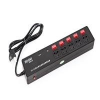 众辉红黑电源隔离插座厂 5位5孔10A带滤波过载功能