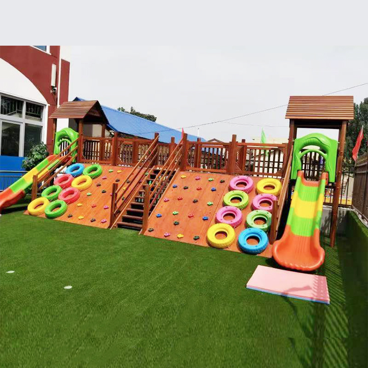 大型木质滑梯组合设施 户外木制体能拓展 景区儿童游乐设施
