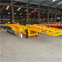 巴中20英尺集装箱骨架后翻自卸半挂车