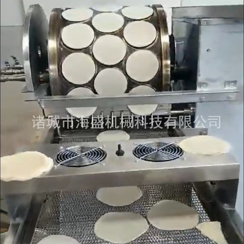 燃气加热草莓法式薄饼机 荷叶饼机设备 全自动圆形春卷皮机