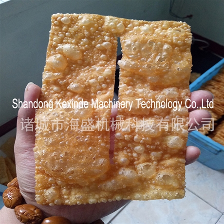 煎饼果子脆片油炸线 全自动薄脆油炸机 餜蓖脆饼油炸机器