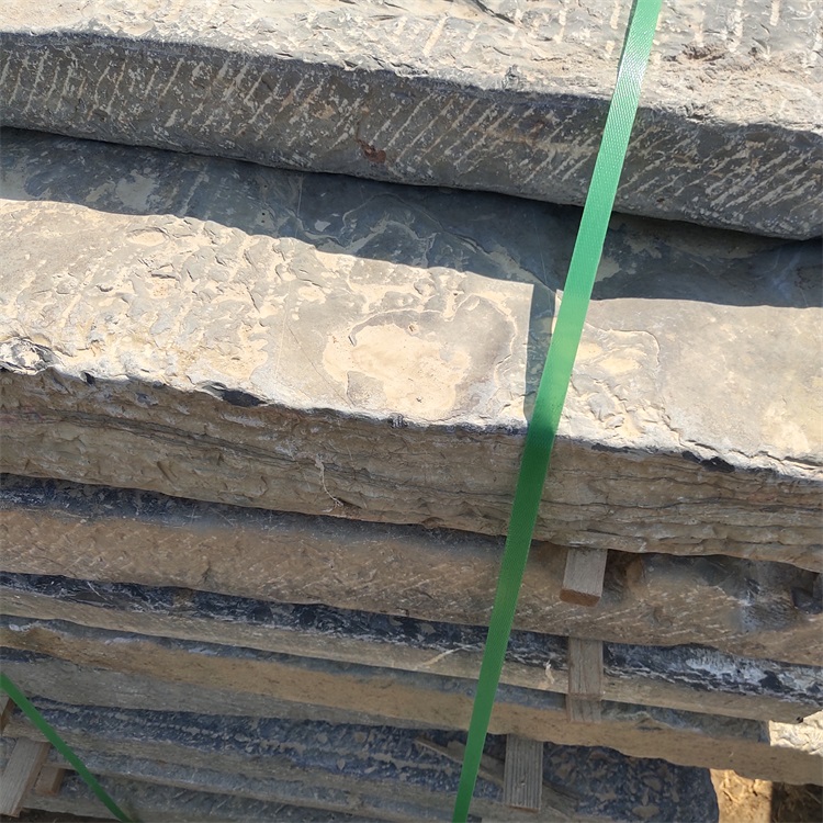 拆迁旧石板青石板板材仿古庭院天然石板铺路老石板