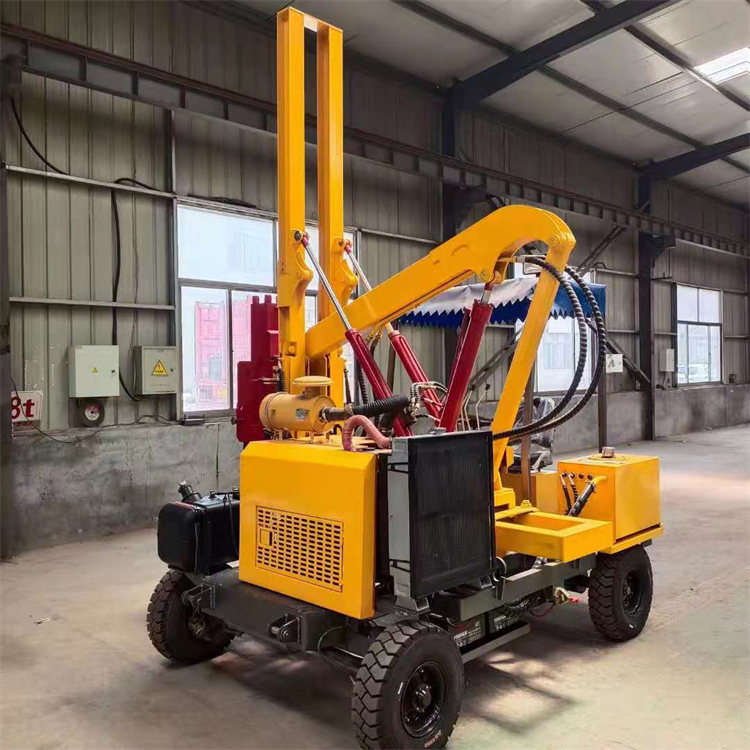 直供全液压护栏打桩机波形山地路装载式打桩机护栏打拔钻一体