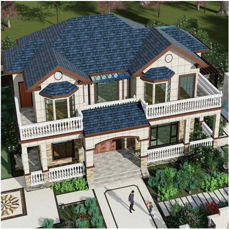 快速建别墅500平方米二层钢架别墅设计湖玺轻重钢结构办公楼