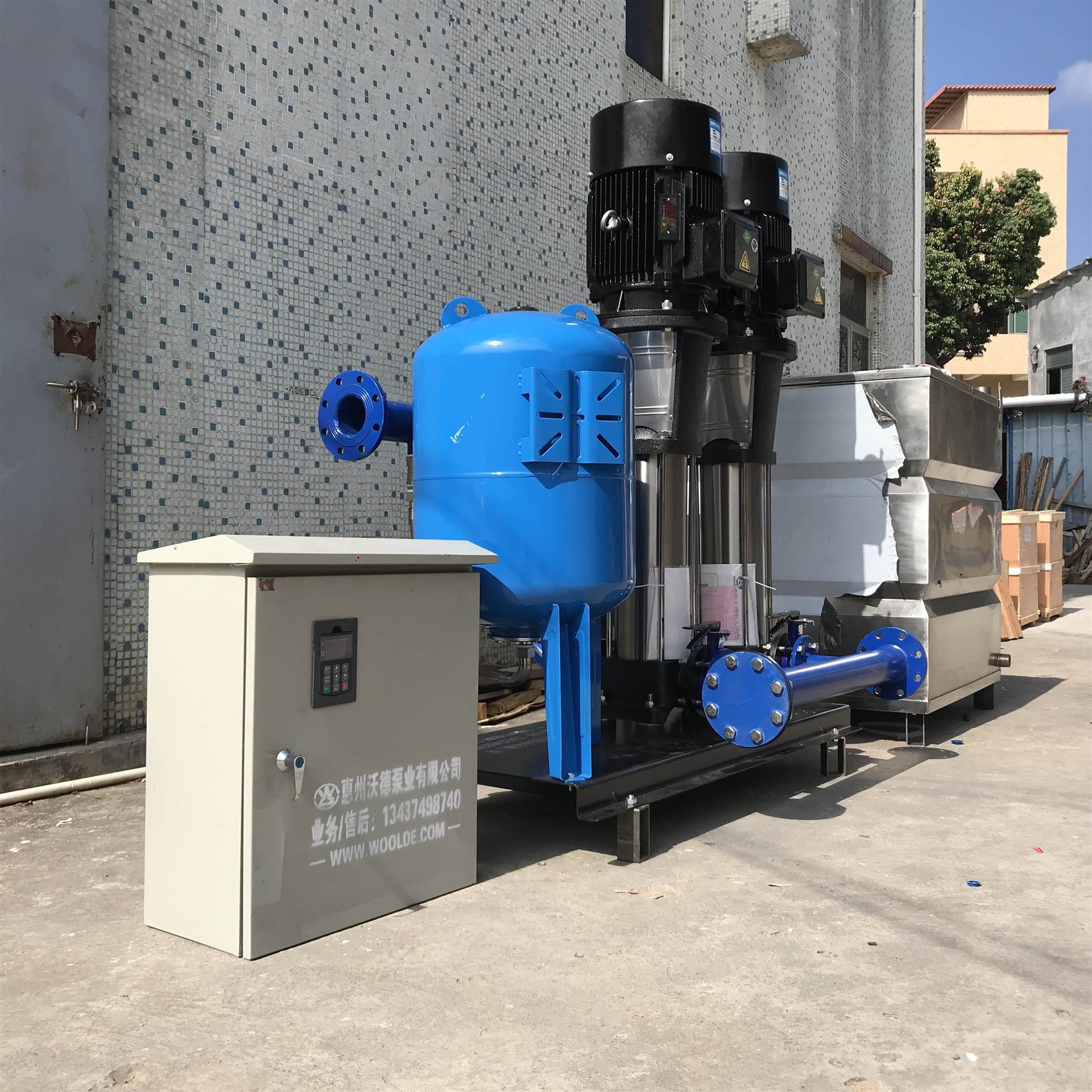 建设工地二次增压机组不锈钢3kw供水设备全自动恒压变频水泵