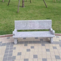 小区花岗岩靠背长椅 景观公园石材休息座椅摆件