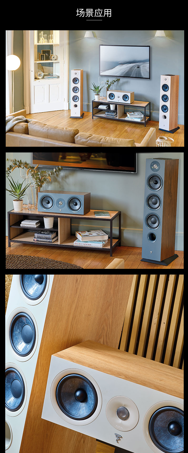 法国劲浪focalchoracenter发烧hifi入门音响无源高保真中置音箱石灰纹