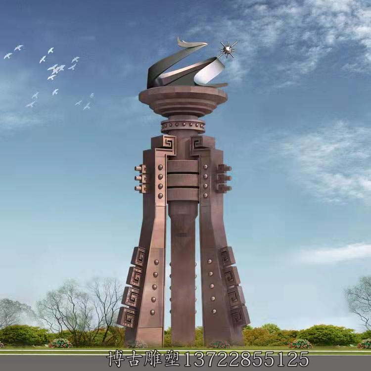 广场大型标志不锈钢雕塑