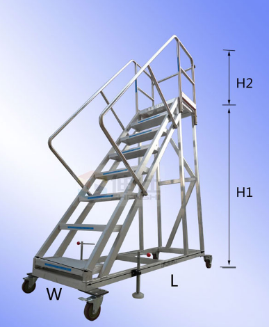不锈钢踏步梯钢制攀爬梯移动式登高平台梯