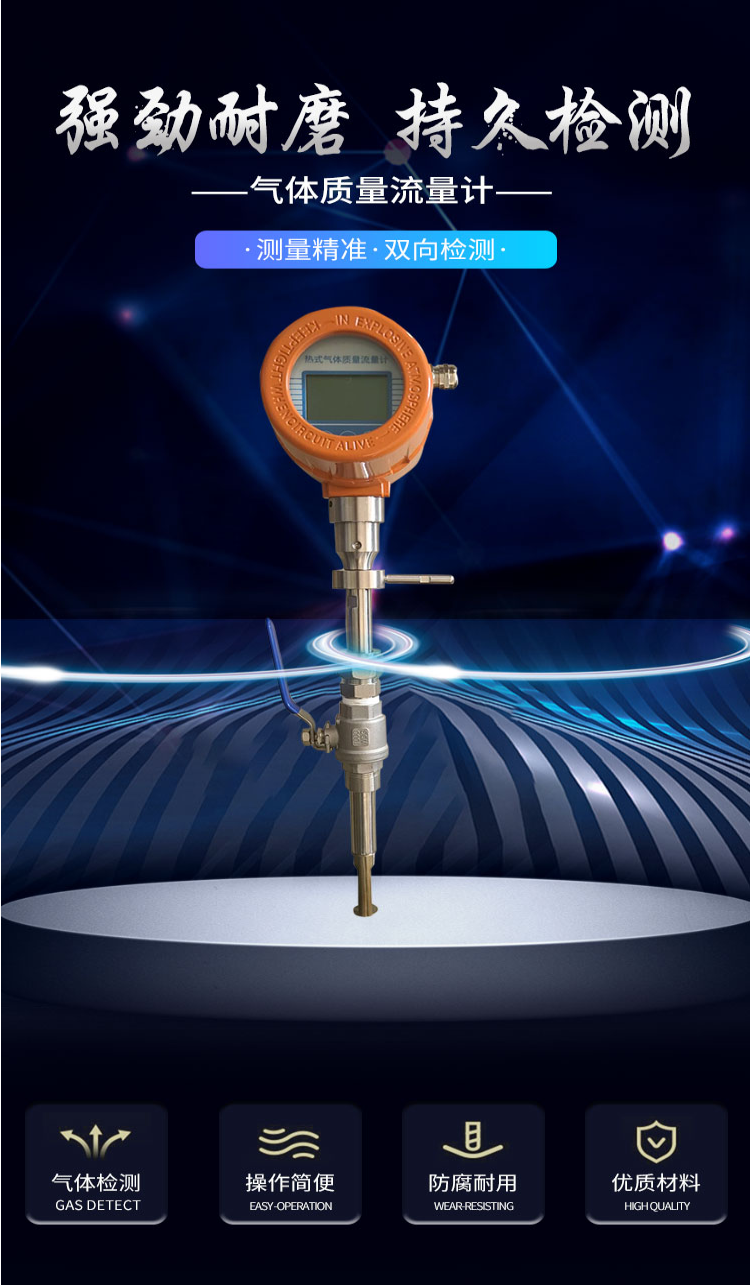 分体式热式气体质量流量计液化气压缩空气流量计管道插入式